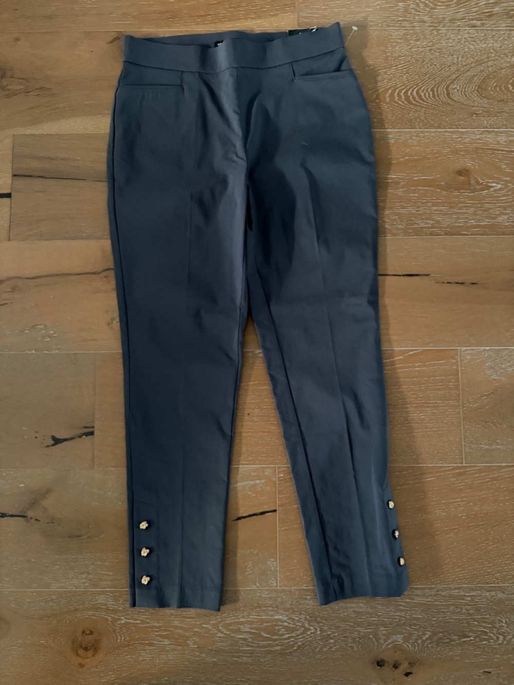Counterparts Navy Slim Dress Pants with Ankle Buttons